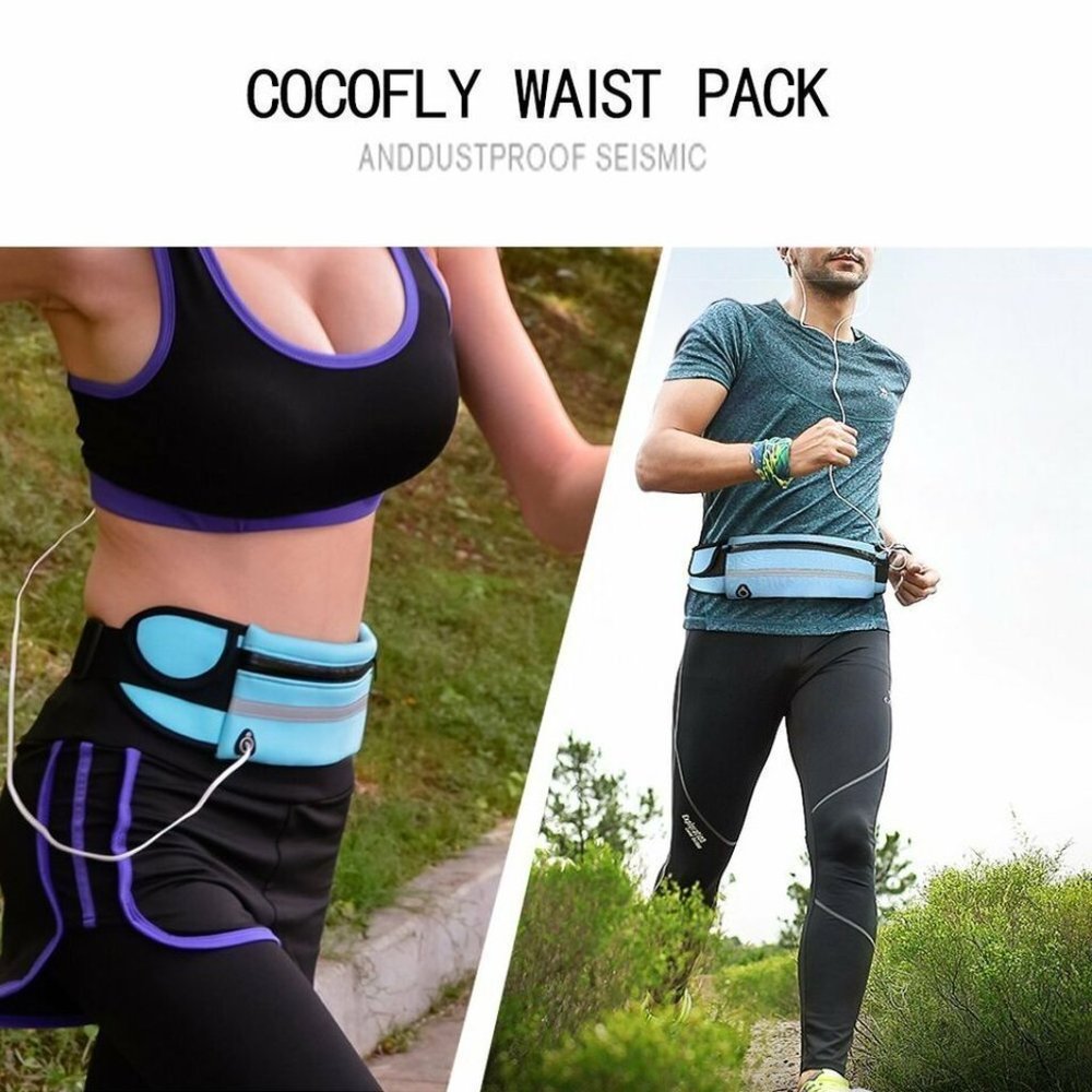 Light Belt Bag Waist Bag Fanny pack with water bottle holder Pink, Blue …